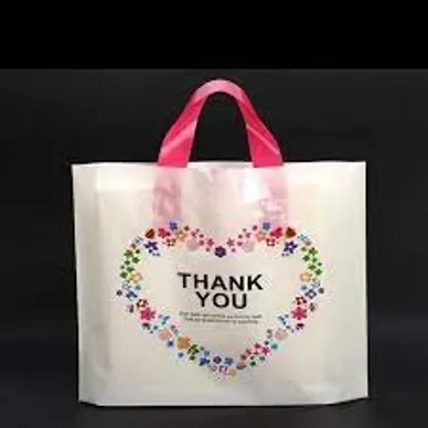 كيس هدايا بمقبض وردي وطباعة Thank You